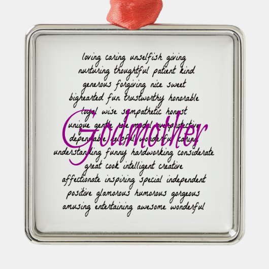 Woorden voor Godmother Metalen Ornament (Voorkant)