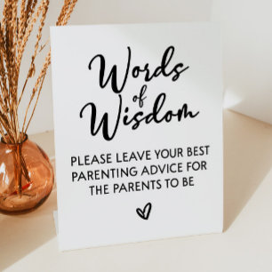 Woorden voor het Baby shower van ouders Reclamebord Met Voetstuk