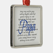 Woorden voor Papa Metalen Ornament (Rechts)