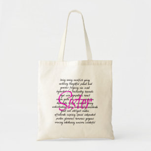 Woorden voor zuster tote bag