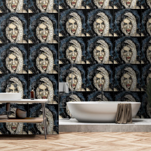 Woorden Vragen Gedachten Vrouw Kunst Schilderen Behang