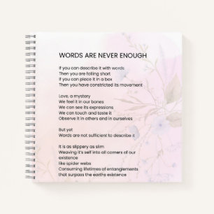 Woorden zijn nooit genoeg - aanmoedigingsgedicht notitieboek