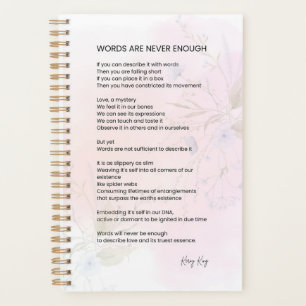 Woorden zijn nooit genoeg - aanmoedigingsgedicht planner