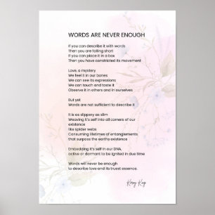 Woorden zijn nooit genoeg - aanmoedigingsgedicht poster
