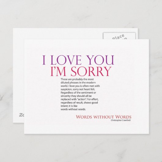 woorden zonder briefkaart (Voorkant / Achterkant)