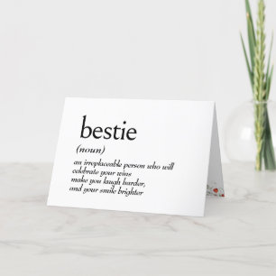 Woordenboek Definitie voor BESTIE Verjaardag Kaart