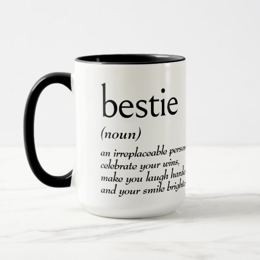 Woordenboekdefinitie voor BESTIE Mok (Links)
