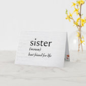 Woordenboekdefinitie voor de verjaardag van de zus kaart (Gele Bloem)