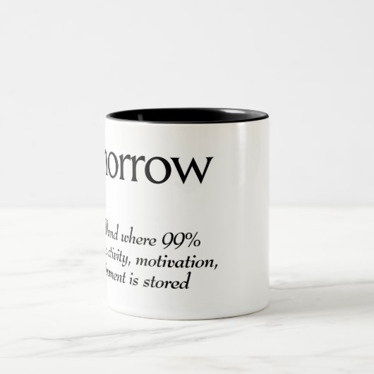 Woordenboekdefinitie voor morgen tweekleurige koffiemok (Center)