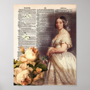  woordenboekpagina en koningin Victoria Poster