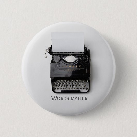 Woordenschrijfmachine Ronde Button 5,7 Cm (Voorkant)