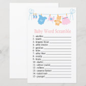 Woordenspel met clothesline Baby (Voorkant / Achterkant)