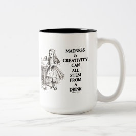 Woordheid en creativiteit kunnen allemaal uit een  tweekleurige koffiemok