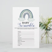 Woordkramble Rainbow-Baby shower (Staand voorkant)