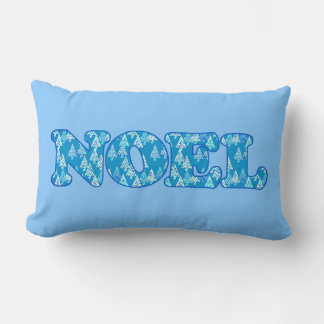 Woordkunst - Knoop gepatterd met bomen Light Blue  Kussen