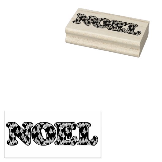Woordkunst - Noel Patterned with Trees Rubberstempel (Gestempeld)
