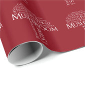 Woordpaddenstoel inpakpapier (witte tekst) (Rol Hoek)