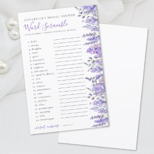 Woordpuzzel Lavendel Bloemige Bruidsuitnodiging