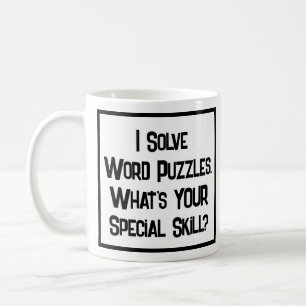 Woordpuzzels speciale vaardigheid. Koffie Mok