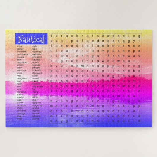 Woordspel met een eigen thema legpuzzel (Horizontaal)