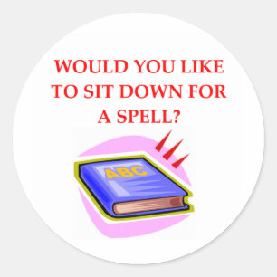 woordspelwoordspeling ronde sticker