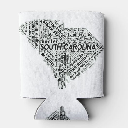 Woordwolk in de staat South Carolina Blikjeskoeler (Achterkant)