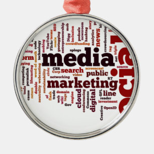 woordwolk sociale mediatekst metalen ornament