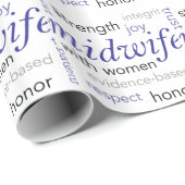 woordwolk van vroedvrouw cadeaupapier (Rol Hoek)