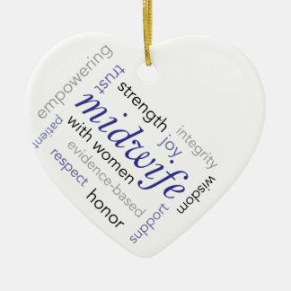 woordwolk van vroedvrouw keramisch ornament