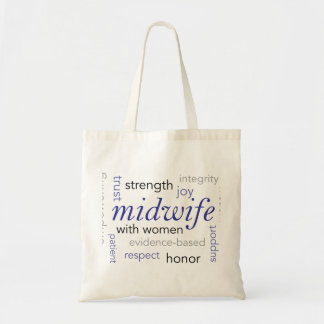 woordwolkentas van vroedvrouw tote bag