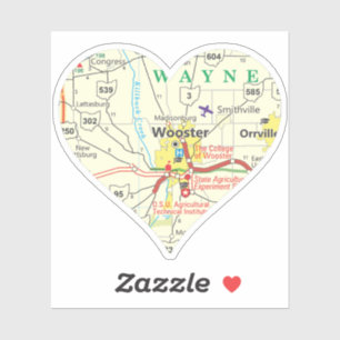 Wooster OH  Map Sticker