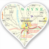 Wooster OH  Map Sticker (Voorkant)