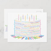 Wor(l)d Birthday Cake Briefkaart (Voorkant / Achterkant)