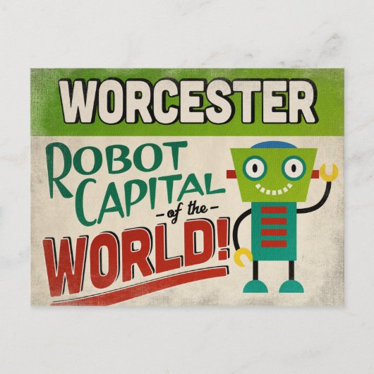 Worcester Massachusetts Robot - Funny  Briefkaart (Voorkant)
