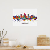 Worcester Massachusetts Skyline Poster (Keuken)