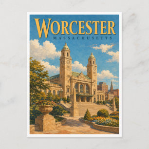 Worcester Massachusetts Union Station GeoSaga Briefkaart