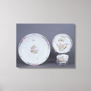 Worcester-teabowl en -saucer en -schaal canvas afdruk