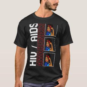 Word Aids Day HIV Awareness Red Awareness Ribben B T-shirt