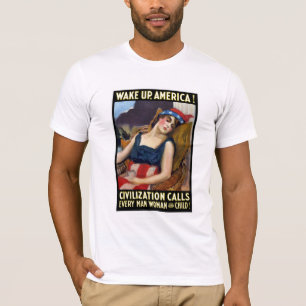 Word Amerika wakker! De Vraag van de beschaving T-shirt