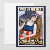 Word Amerika wakker!  Patriottische Freedom Art (Voorkant / Achterkant)