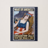 Word Amerika wakker! Patriottische Freedom Art Legpuzzel (Verticaal)