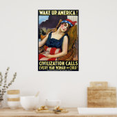 Word Amerika wakker!  Poster van de Eerste Wereldo (Keuken)