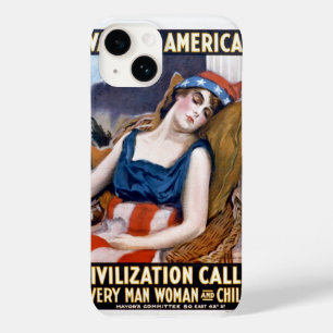 Word Amerika wakker! Vintage patriottische vrijhei Case-Mate iPhone 14 Hoesje