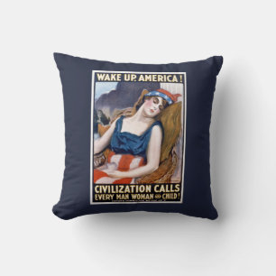 Word Amerika wakker! Vintage patriottische vrijhei Kussen