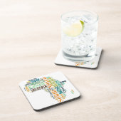 Word Art Afrika Bier Onderzetter (Rechterzijde)