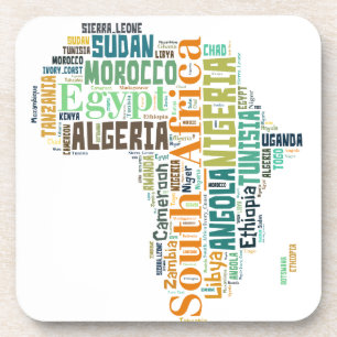 Word Art Afrika Bier Onderzetter