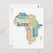Word Art Afrika Briefkaart (Voorkant / Achterkant)