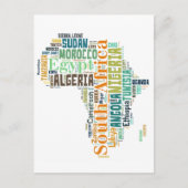 Word Art Afrika Briefkaart (Voorkant)