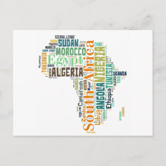 Word Art Afrika Briefkaart