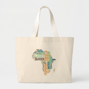 Word Art Afrika Grote Tote Bag